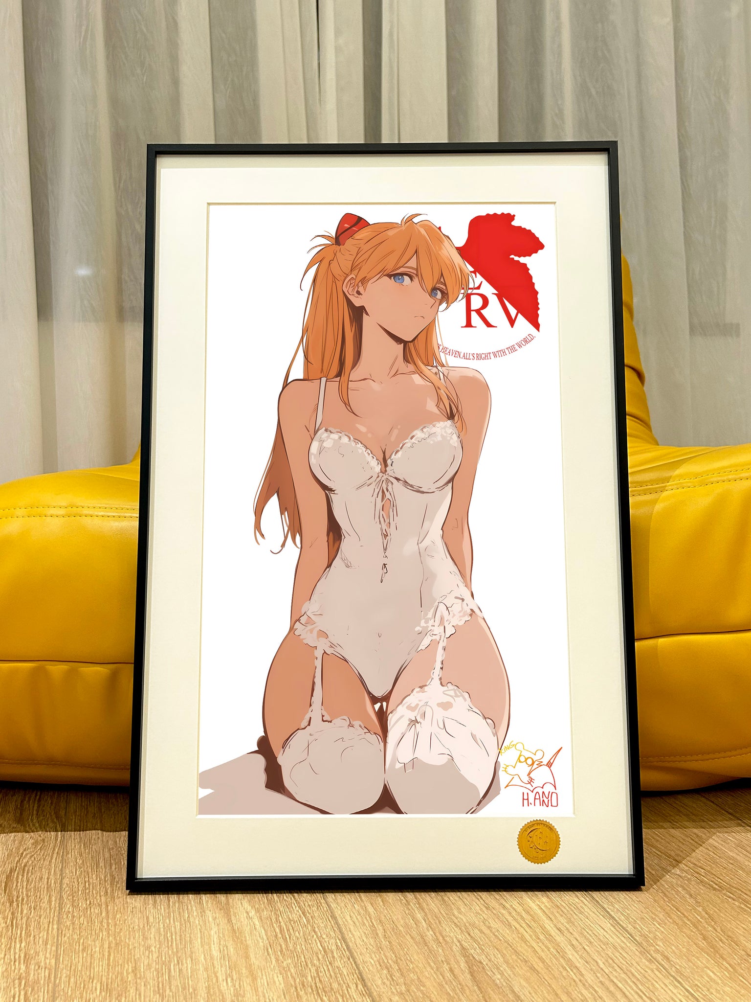 Xing Kong Studio - Kneeling Asuka Langley Soryu Poster Frame