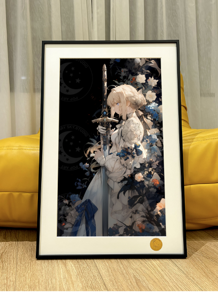 Xing Kong Studio - Artoria Pendragon Saber Flower Wall Ver. Poster Frame