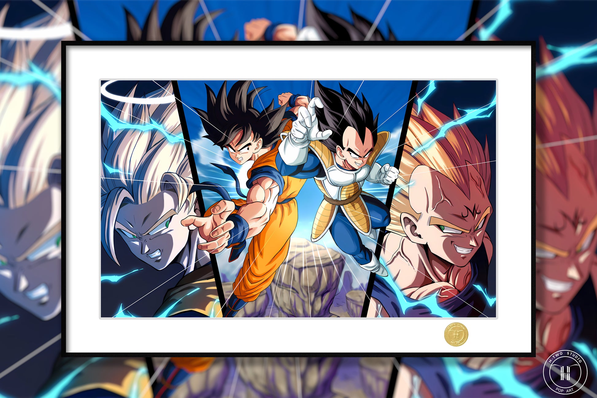 H-TWO Studio - Son Goku & Vegeta Poster Frame