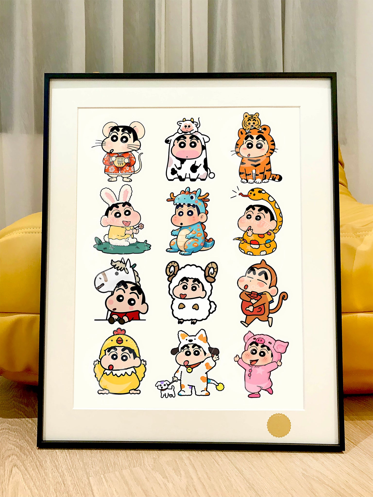 Xing Kong Studio - Crayon Shin Chan Chinese Zodiac Ver. Poster Frame