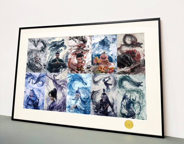 H-TWO Studio - Characters of Nezha: Demon Child Conquers the Sea Poster Frame