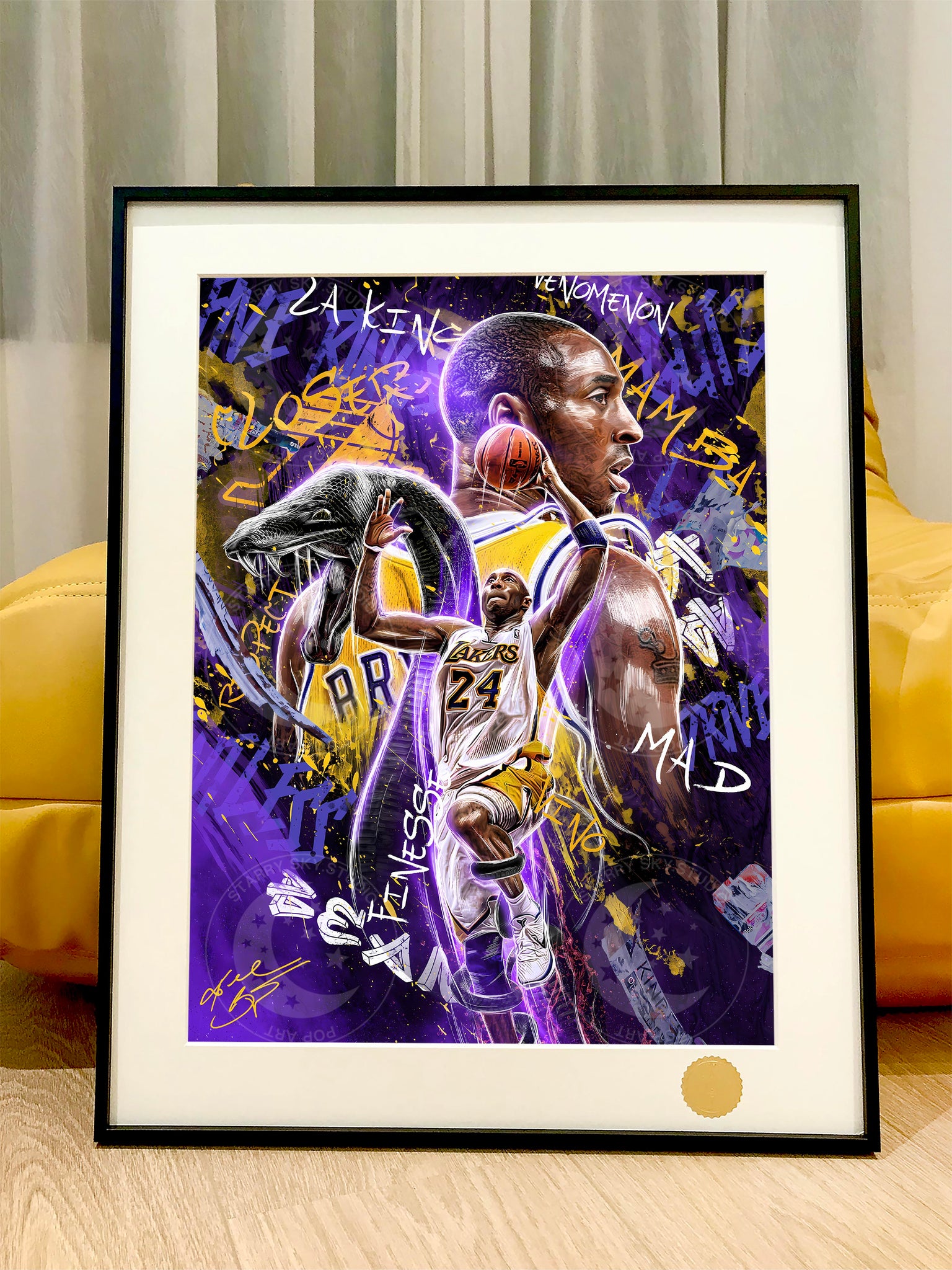 Xing Kong Studio - Kobe Bryant Purple Mamba Ver. Poster Frame