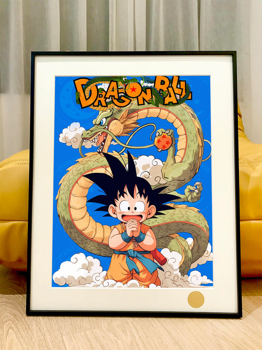 Xing Kong Studio - Son Goku & Shenron Decorative Poster Frame