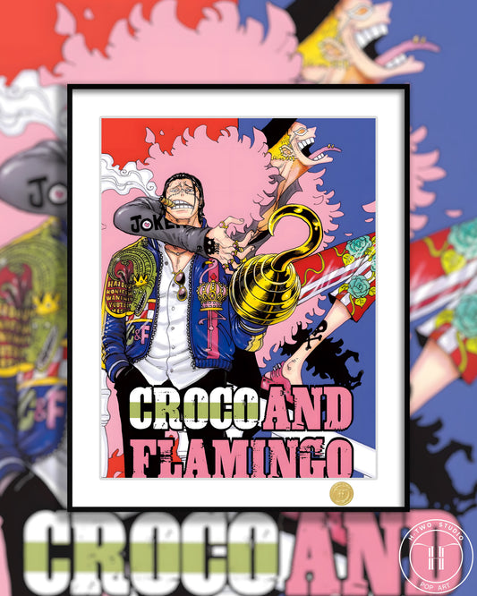 H-TWO Studio - Donquixote Doflamingo & Sir Crocodile Poster Frame