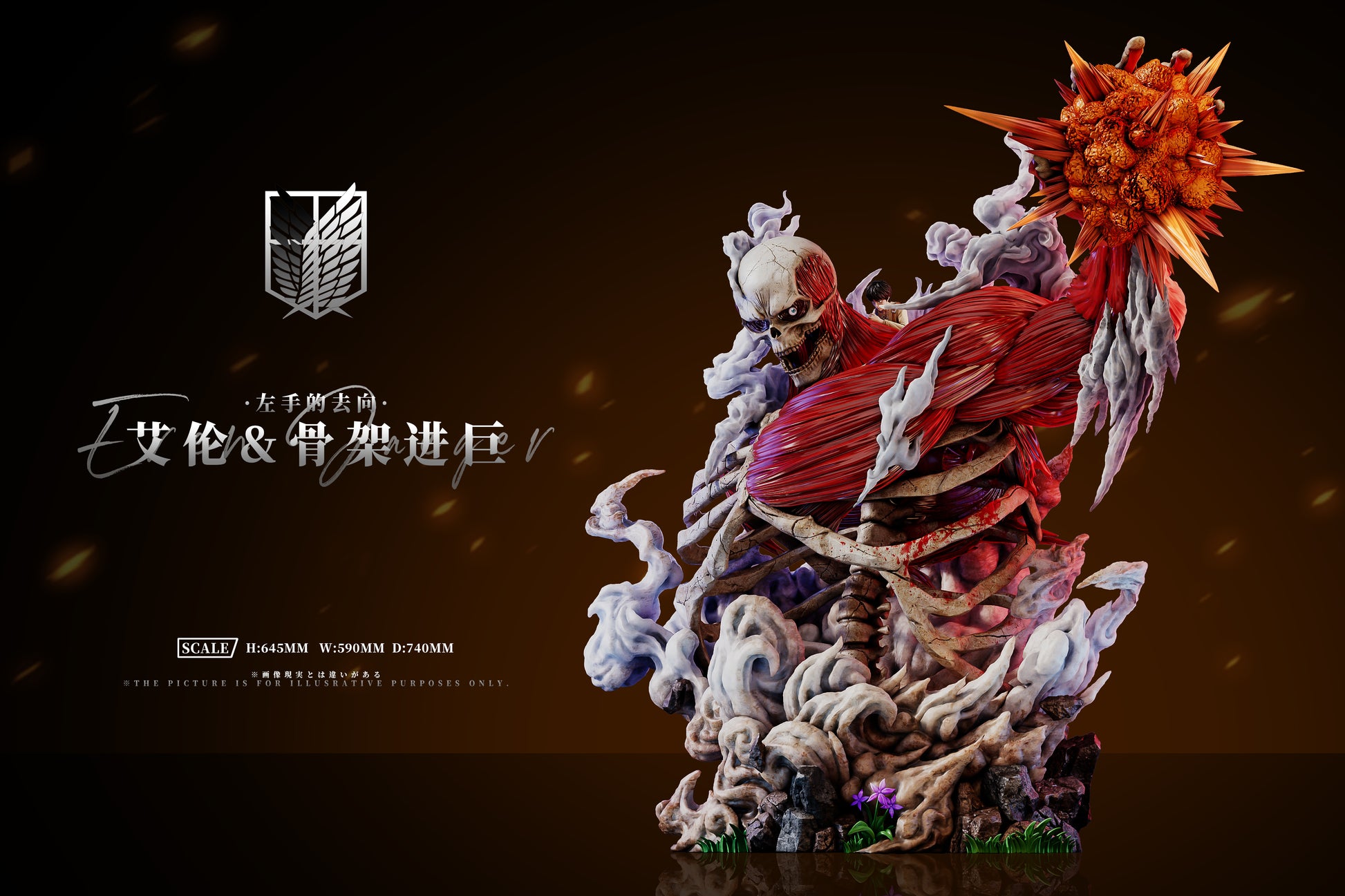 AZ Studio - Where the Left Hand Goes: Eren & Skeleton Attack Titan