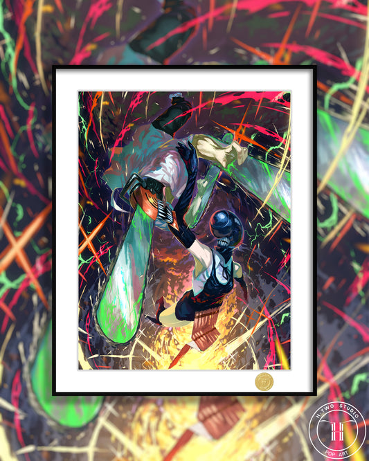 H-Two Studio  - Denji & Reze Poster Frame