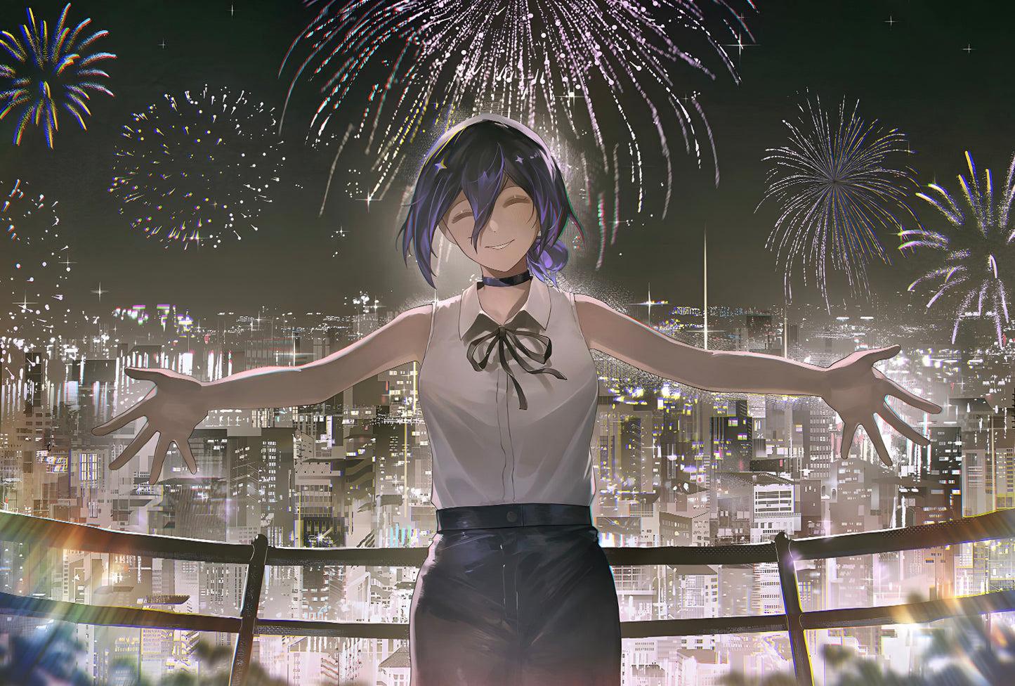 H-Two Studio - Fireworks Reze Poster Frame