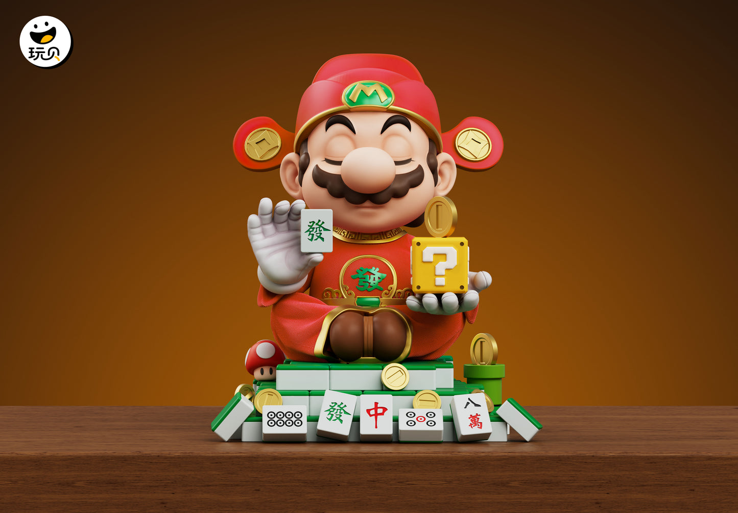 Wan Bei Studio - Mario Fortune-Attracting Figurine [2 Variants]