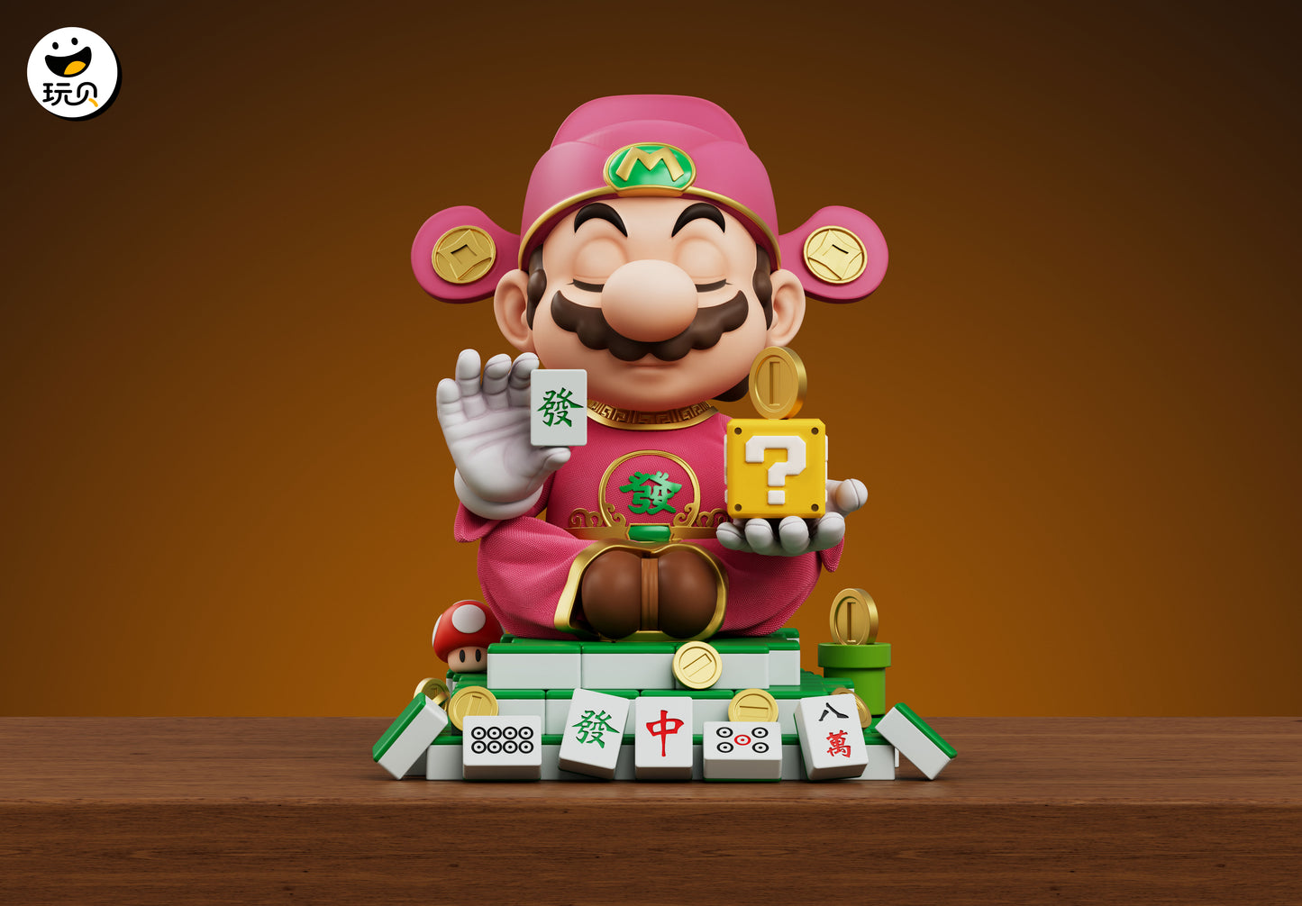 Wan Bei Studio - Mario Fortune-Attracting Figurine [2 Variants]