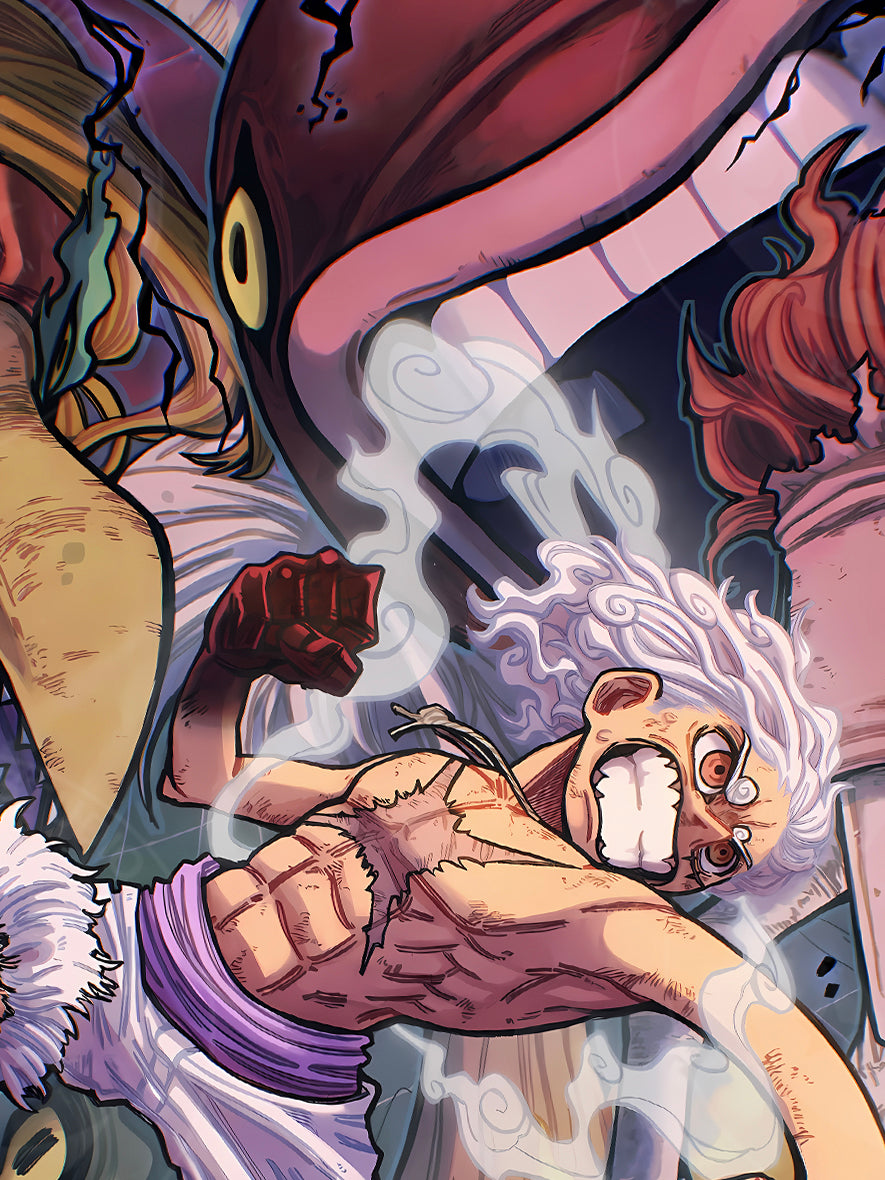 Xing Kong Studio - Nika Luffy VS Five Elders Poster Frame