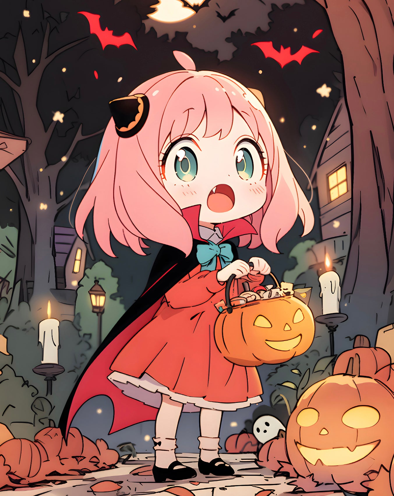 H-TWO Studio - Anya Forger Halloween Poster Frame