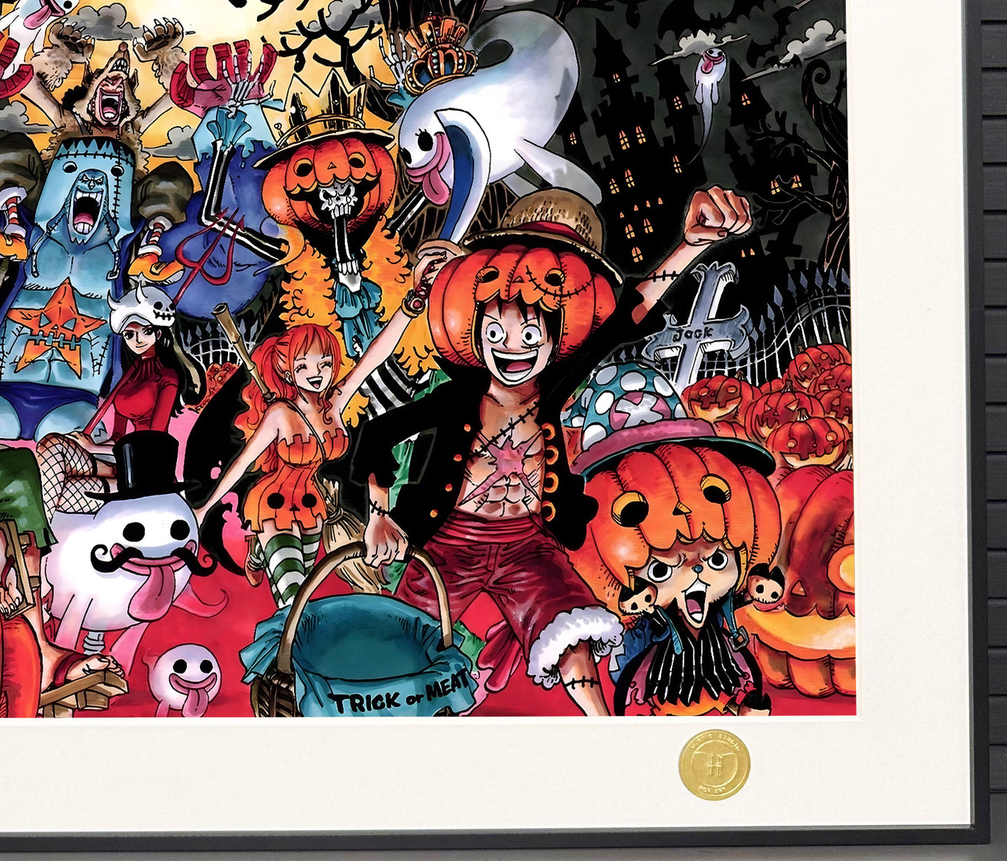 H-Two Studio - Halloween Straw Hat Pirates Poster Frame