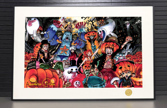 H-Two Studio - Halloween Straw Hat Pirates Poster Frame