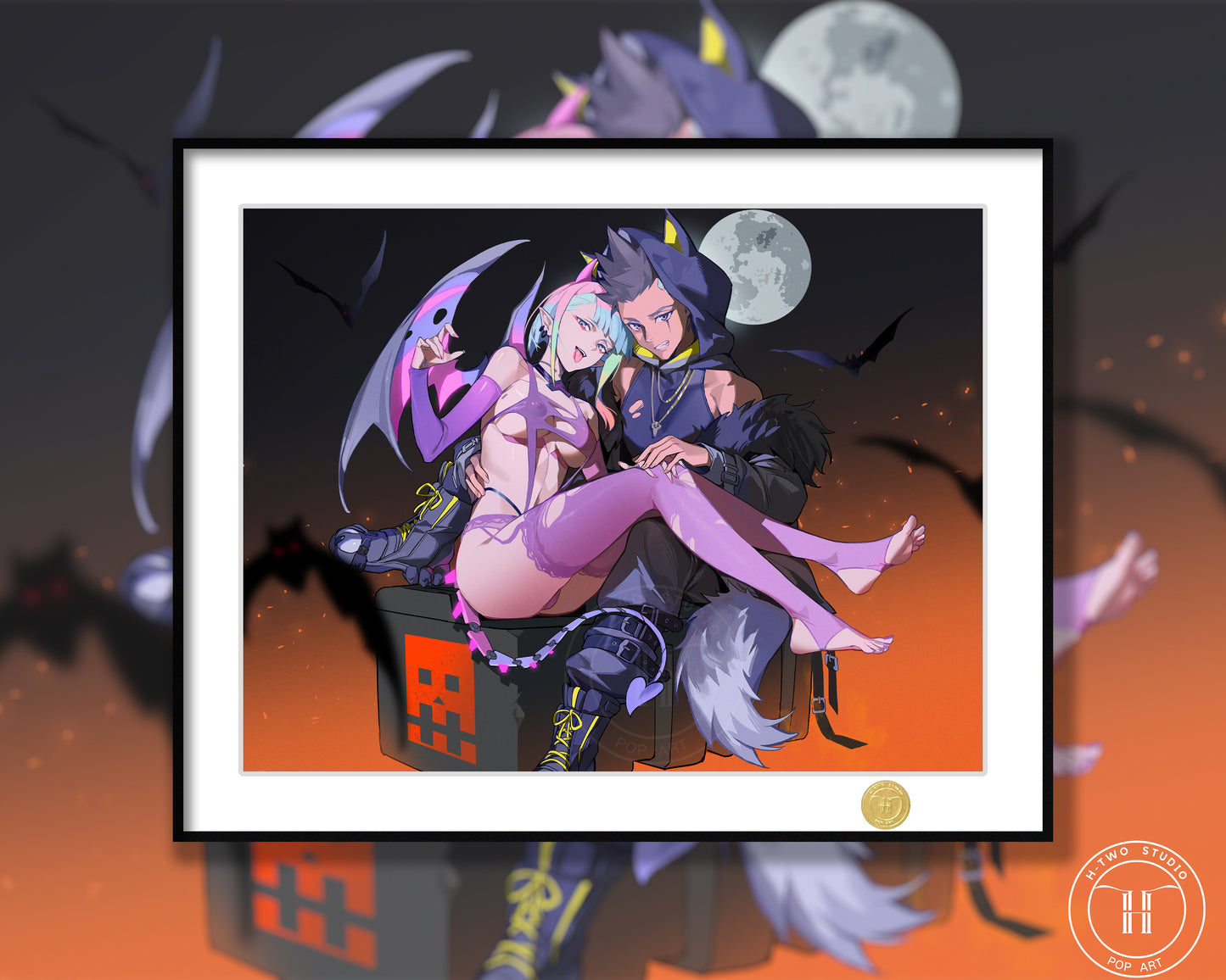 H-Two Studio - Halloween David & Lucyna Poster Frame