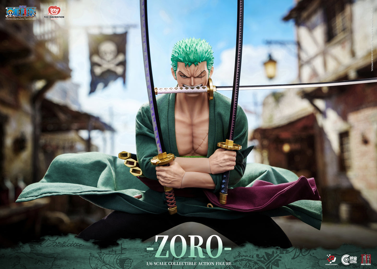 Pixel Poses X Cosmic Creations X Jimei Place Studio - Roronoa Zoro 1/6 Scale Platinum Silicone Action Figure [Licensed]