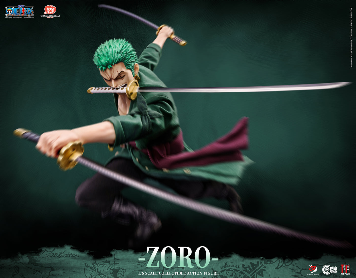 Pixel Poses X Cosmic Creations X Jimei Place Studio - Roronoa Zoro 1/6 Scale Platinum Silicone Action Figure [Licensed]