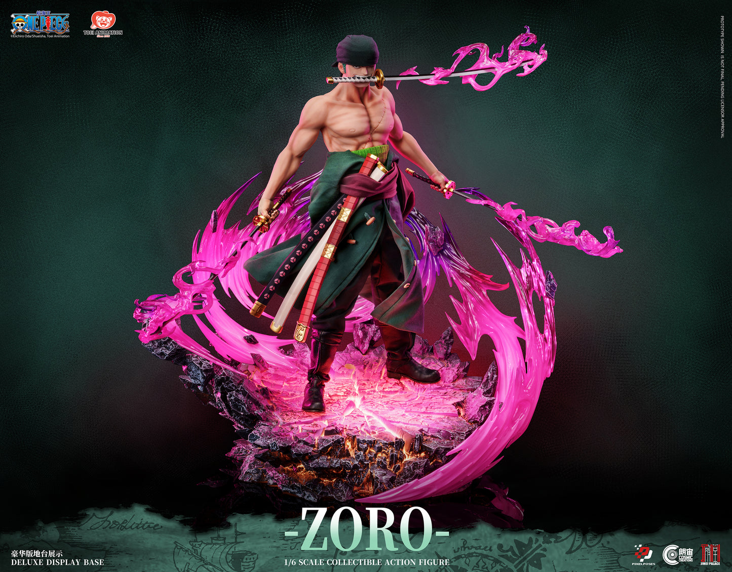 Pixel Poses X Cosmic Creations X Jimei Place Studio - Roronoa Zoro 1/6 Scale Platinum Silicone Action Figure [Licensed] 
