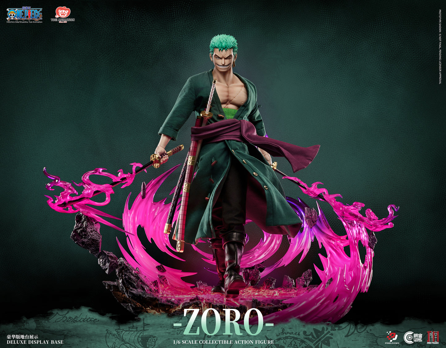 Pixel Poses X Cosmic Creations X Jimei Place Studio - Roronoa Zoro 1/6 Scale Platinum Silicone Action Figure [Licensed] 