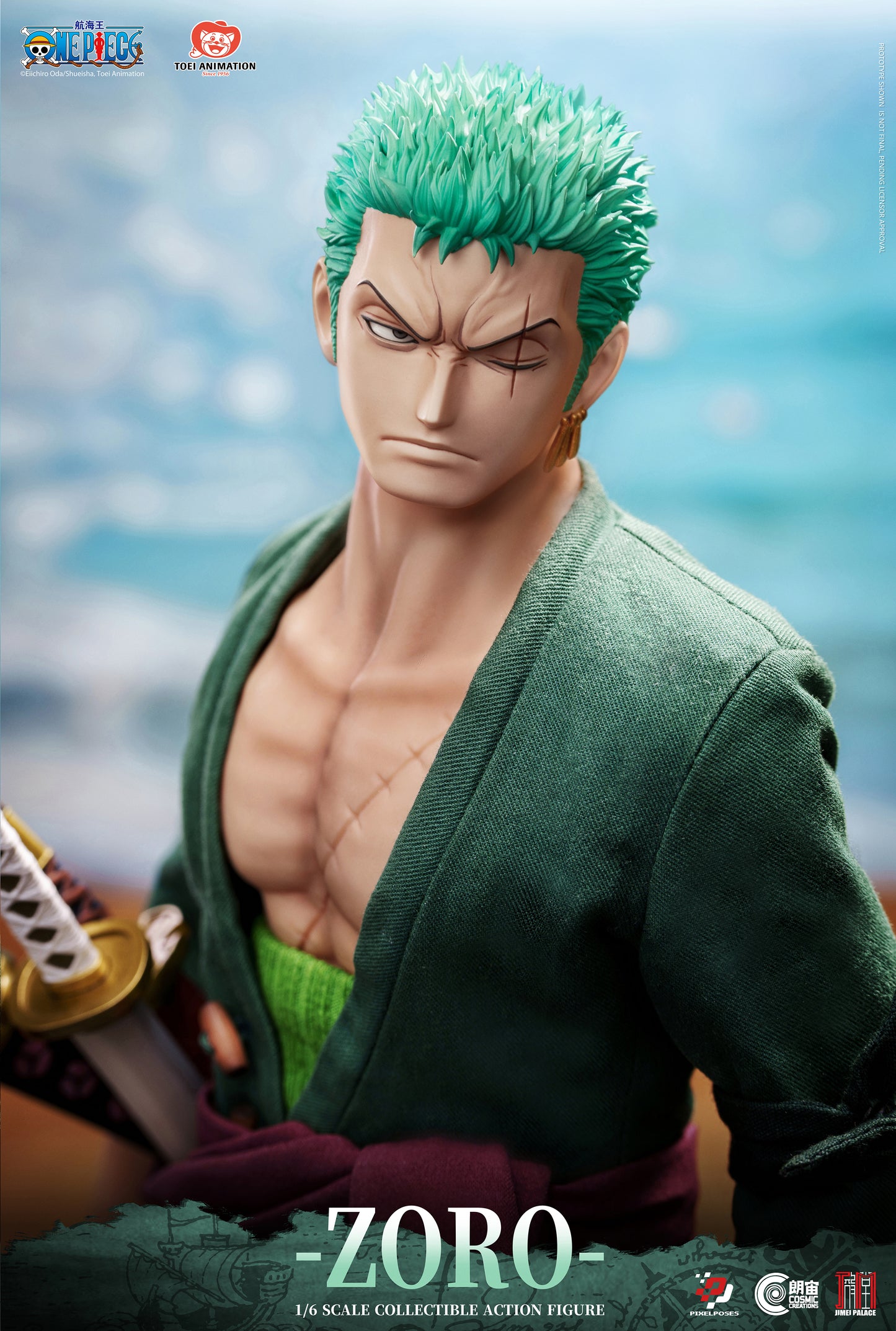 Pixel Poses X Cosmic Creations X Jimei Place Studio - Roronoa Zoro 1/6 Scale Platinum Silicone Action Figure [Licensed]