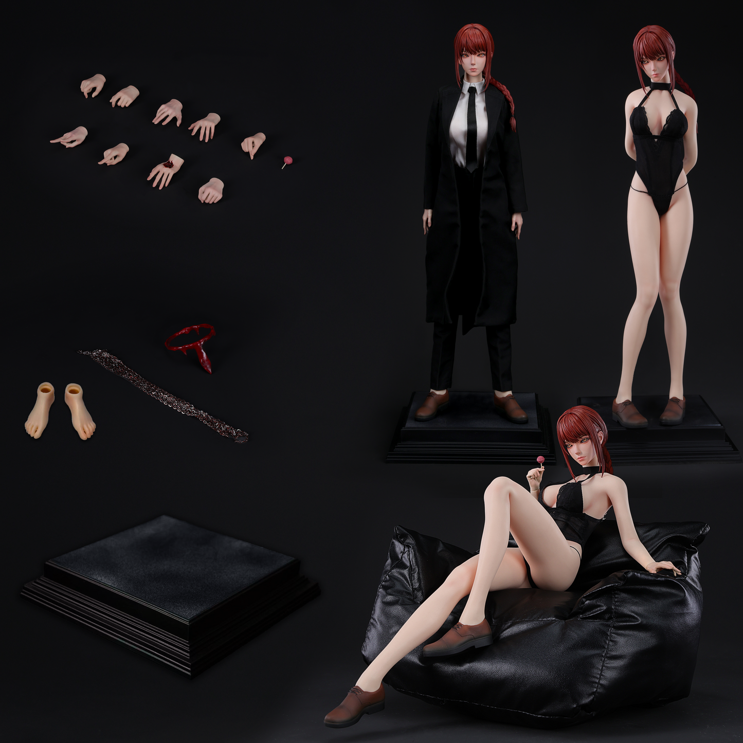 Box Qi Studio - Makima Platinum Silicone Articulated Action Figure 