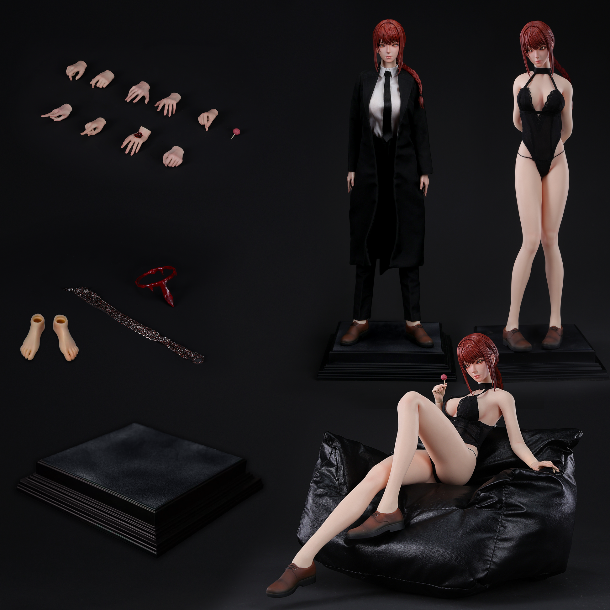 Box Qi Studio - Makima Platinum Silicone Articulated Action Figure 