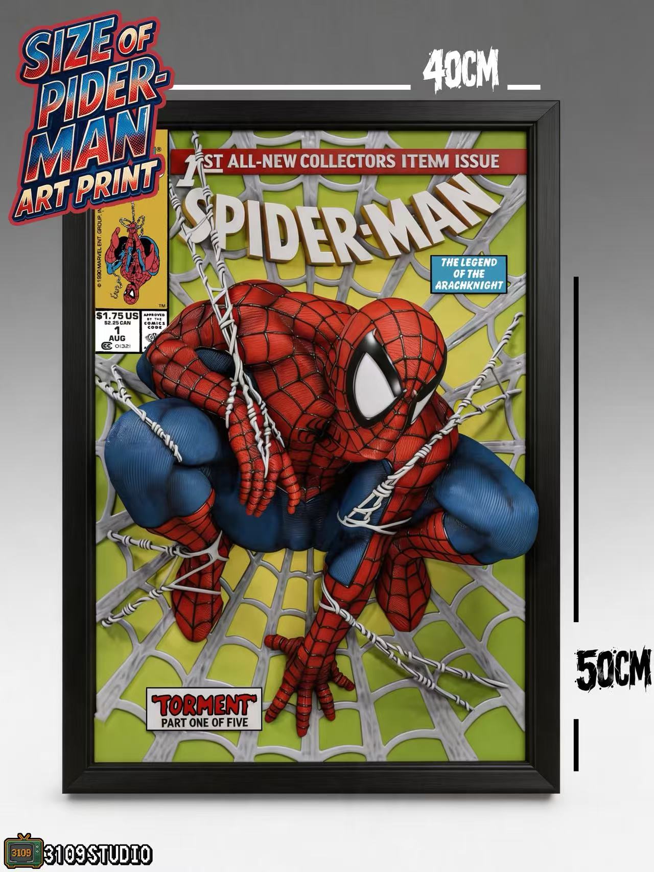 3109 Studio - Spider-Man Comic Cover 3D Mural Statue