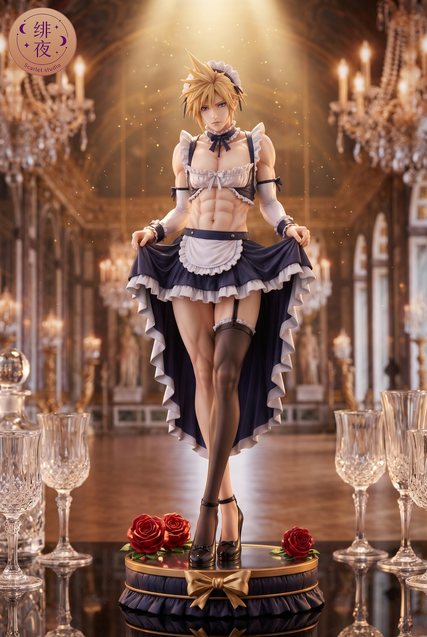 Scarlet Studio - Cross-dressing Cloud in a Maid Outfit