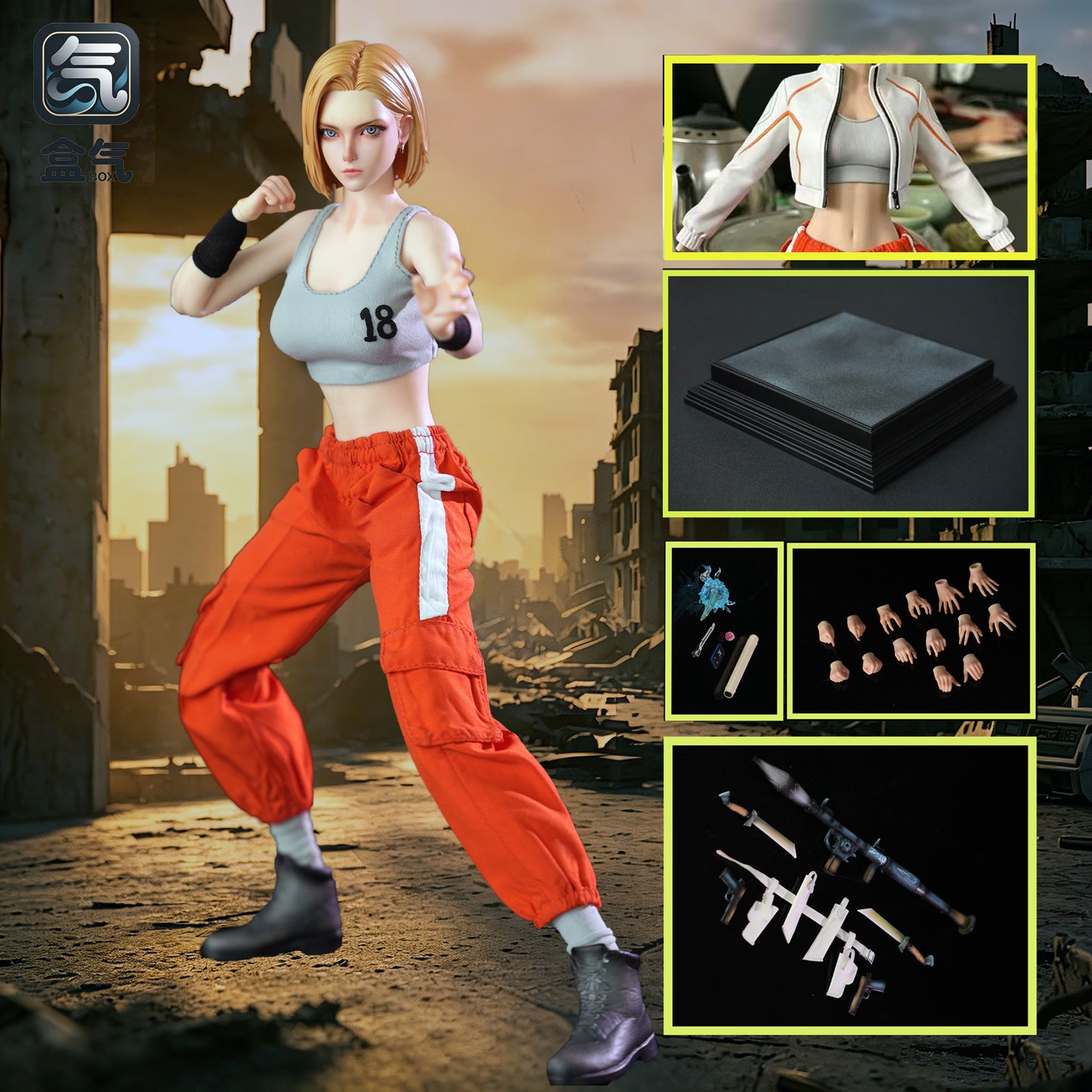 BoxQi Studio - Android 18 Platinum Silicone Articulated Action Figure [HQ03]