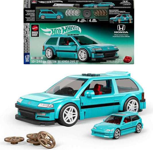 Hot Wheels x Mattel Brick Shop - ’90 Honda Civic EF – 1:32 Scale Building Set