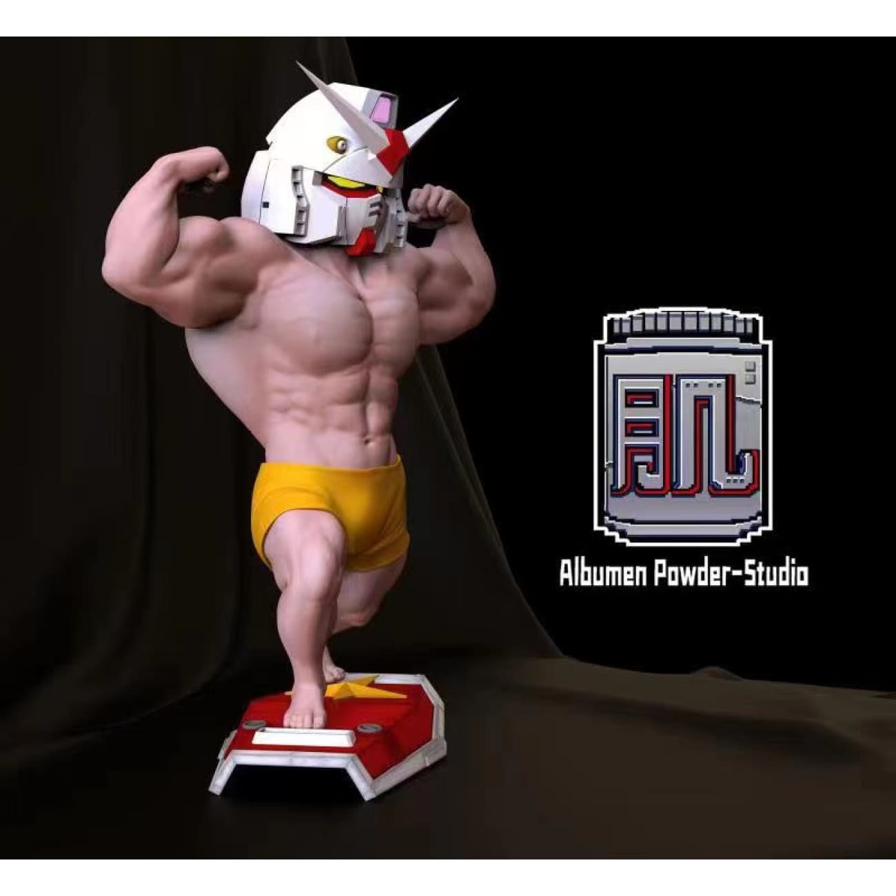 Albumen Powder Studio - Rx-78-2 Gundam Helmut Muscular Man