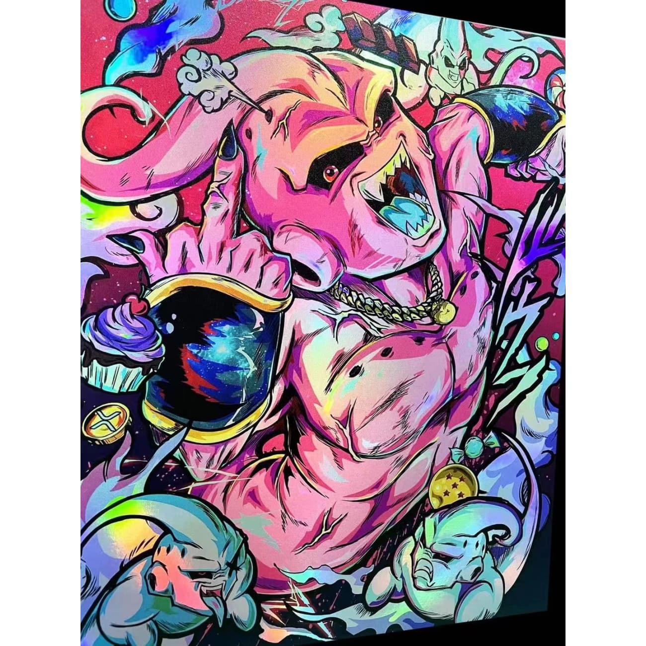 BBD Studio X 1985 Painting Lab - Majin Buu Coloured Chrome Poster Frame