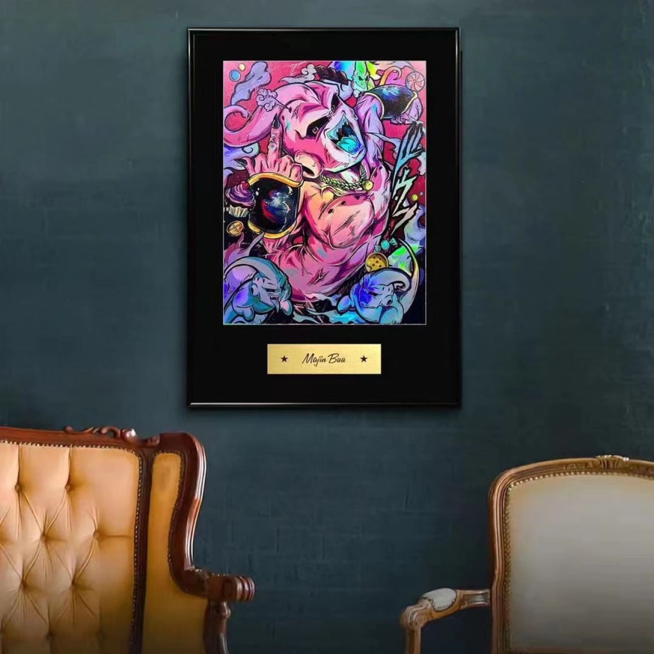 BBD Studio X 1985 Painting Lab - Majin Buu Coloured Chrome Poster Frame