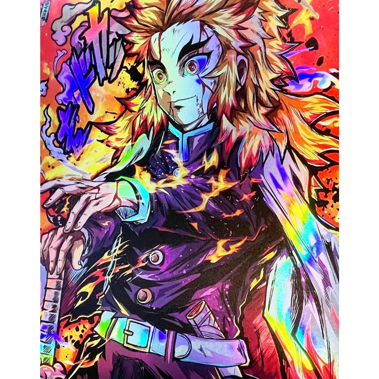 BBD studio X 1985 painting Lab - Rengoku Coloured chrome poster Frame