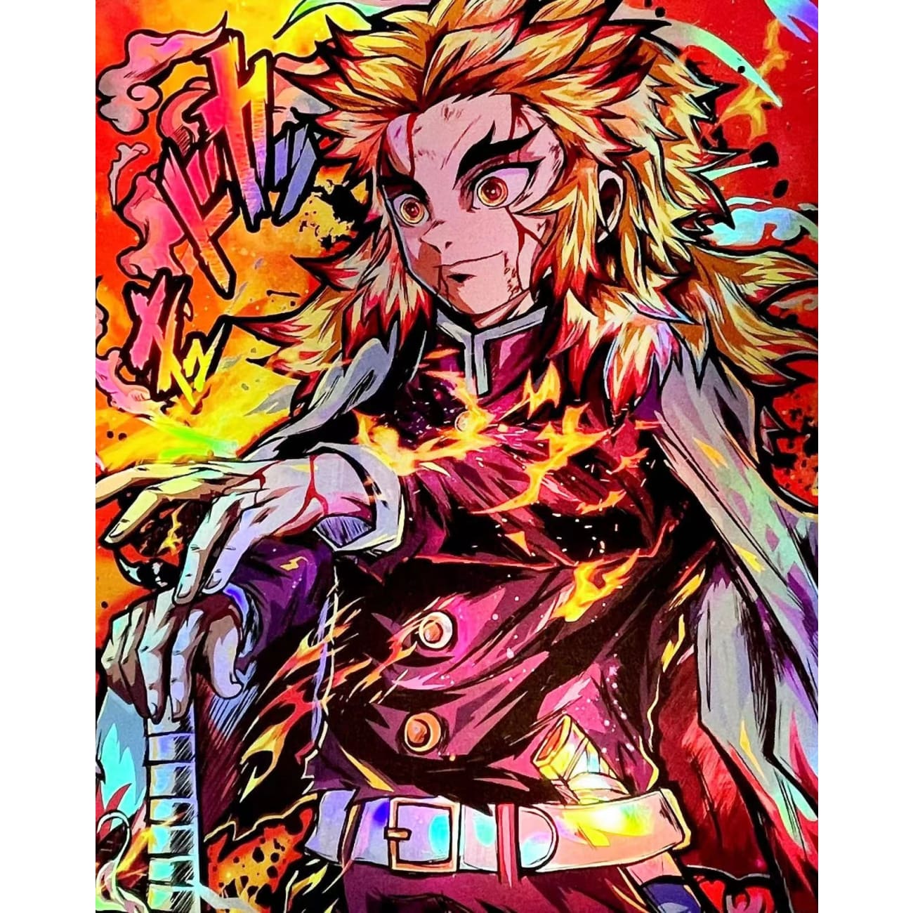 BBD studio X 1985 painting Lab - Rengoku Coloured chrome poster Frame