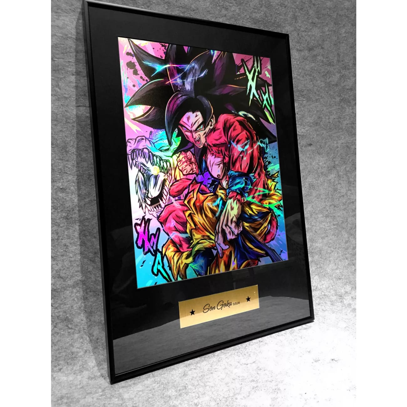 BBD Studio X 1985 Painting Lab - Super Saiyan 4 Son Goku Coloured Chrome Poster Frame