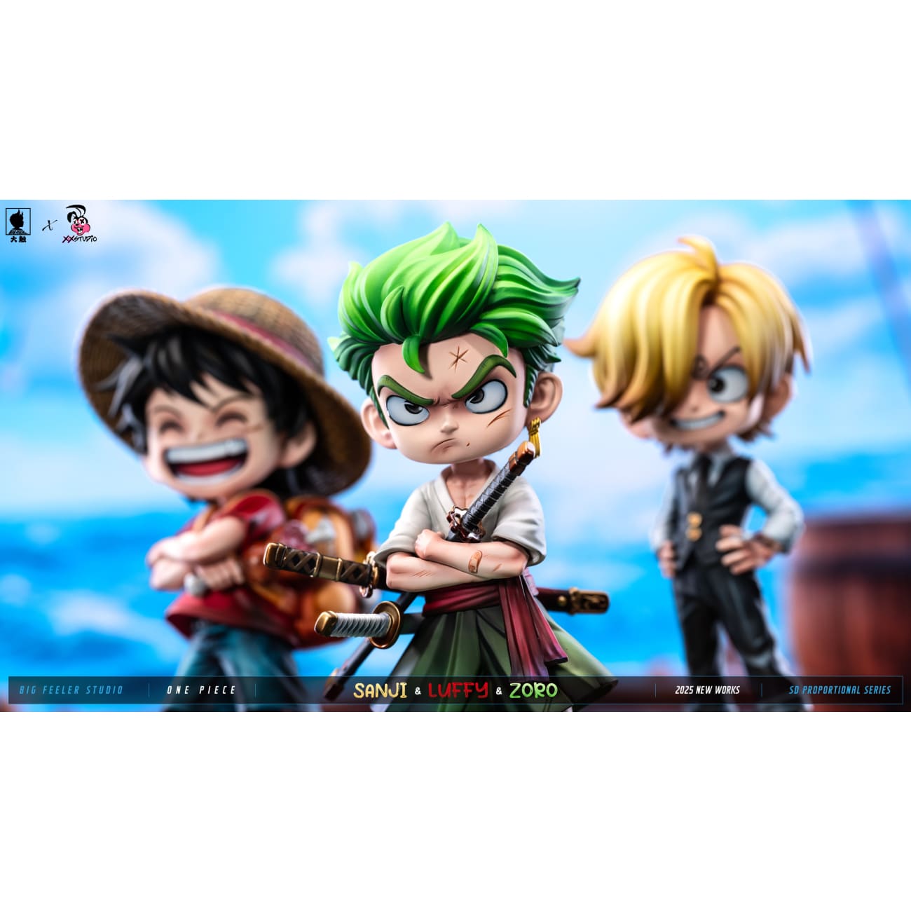 Big Feeler Studio & XOX Studio - Q version The Three Strongest Luffy & Zoro & Sanji [3 Variants]