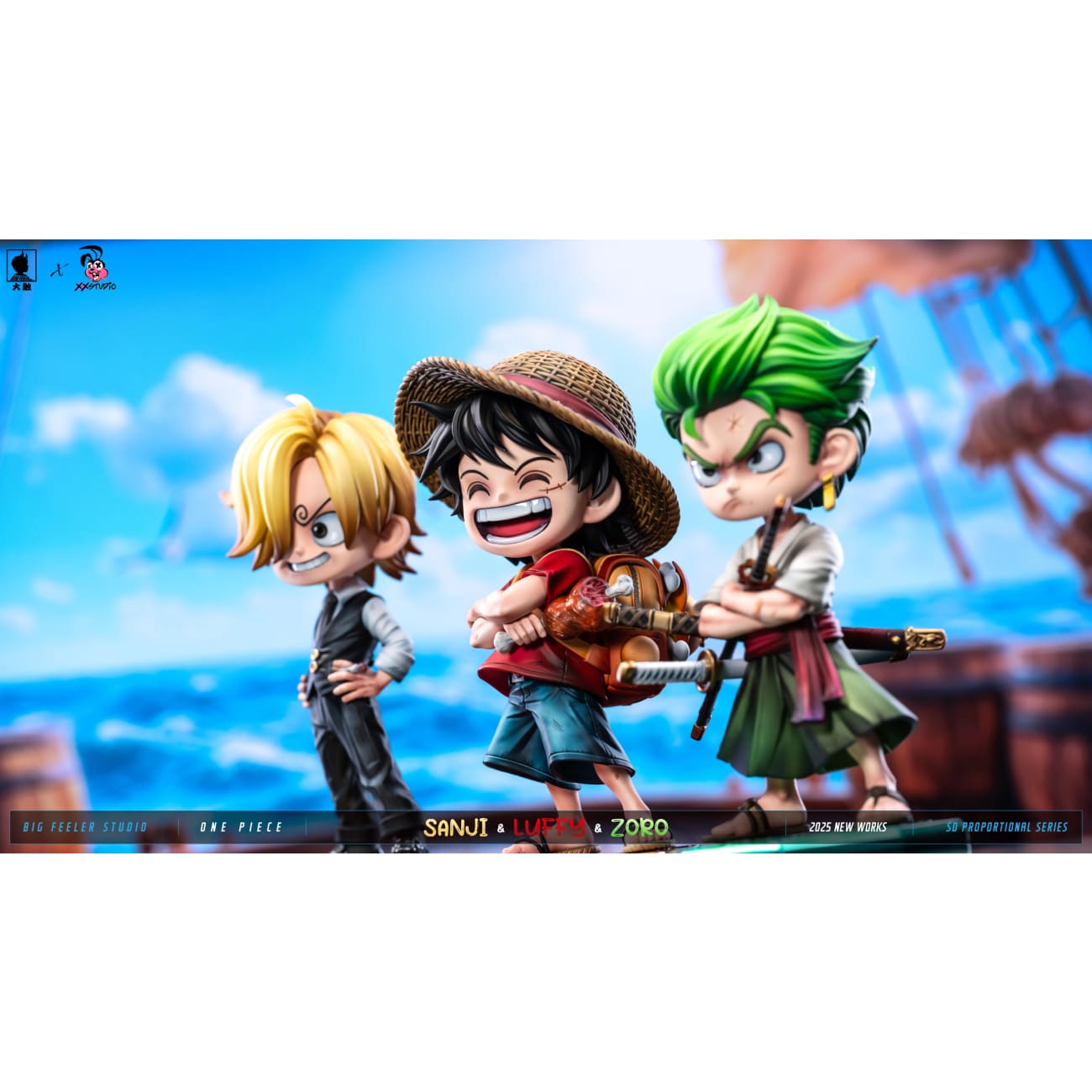 Big Feeler Studio & XOX Studio - Q version The Three Strongest Luffy & Zoro & Sanji [3 Variants]