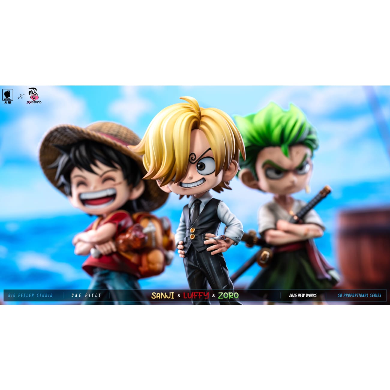 Big Feeler Studio & XOX Studio - Q version The Three Strongest Luffy & Zoro & Sanji [3 Variants]