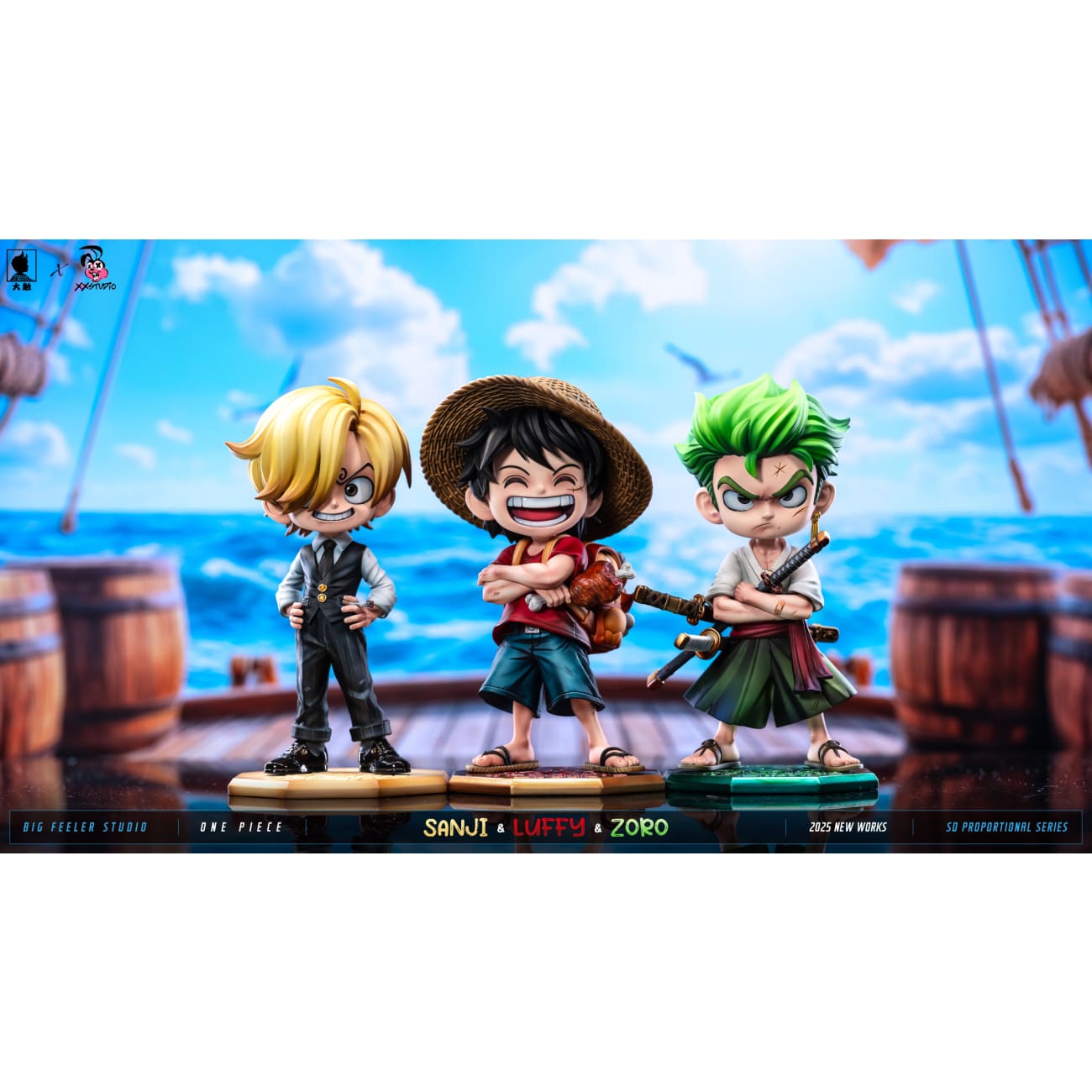 Big Feeler Studio & XOX Studio - Q version The Three Strongest Luffy & Zoro & Sanji [3 Variants]