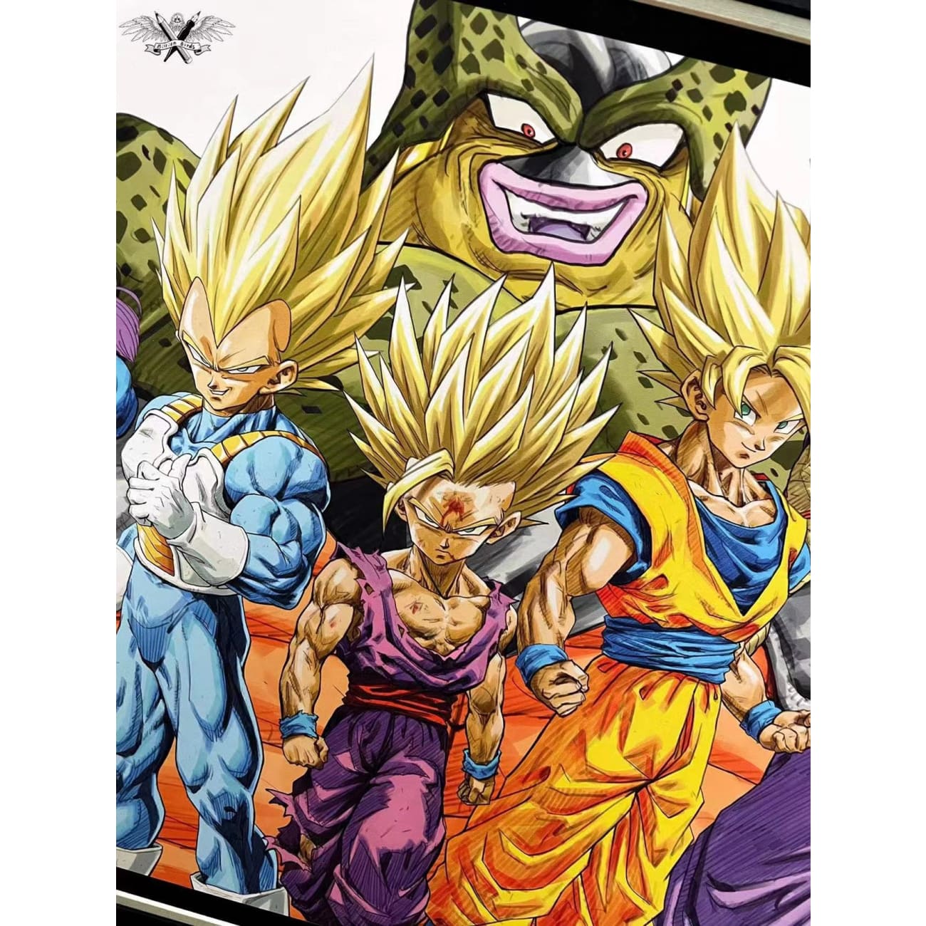 Billian Birds - Billion Birds Cell Game/ Goku and Helo Poster Frame
