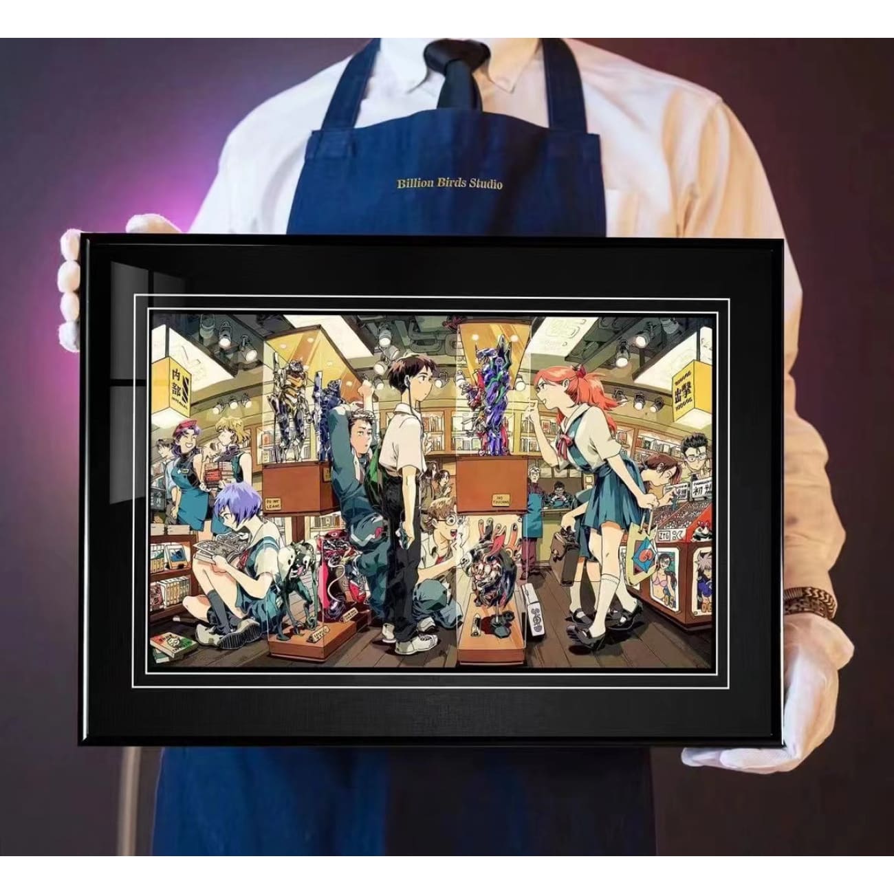 Billion Birds Studio - Ayanami Rei & Asuka Langley Soryu Poster Frame