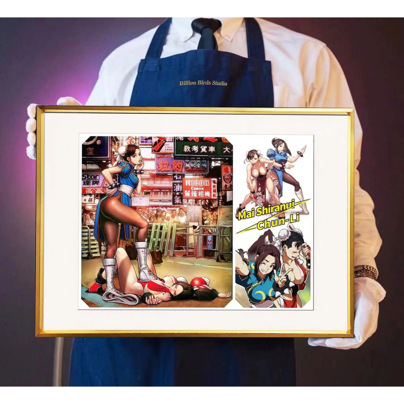 Billion Birds Studio - Mai Shiranui X Chun Li Poster Frame