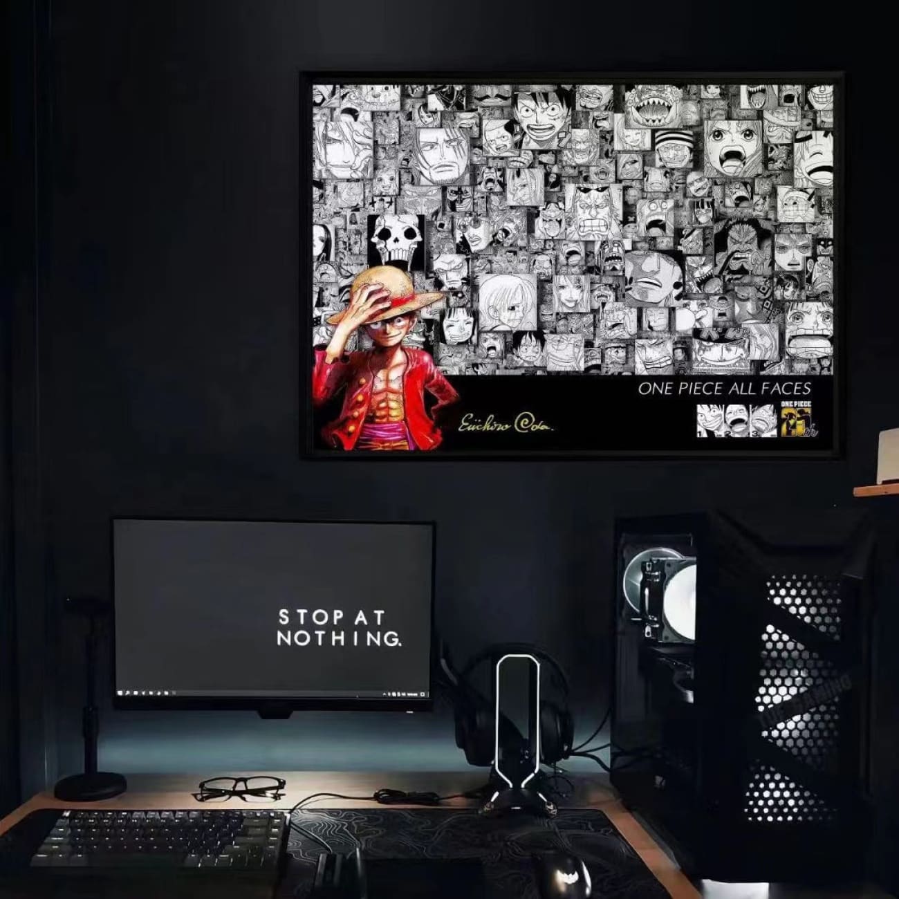 Billion Birds Studio - One Piece All Faces 25th Anniversary Eiichiro Oda Poster Frame