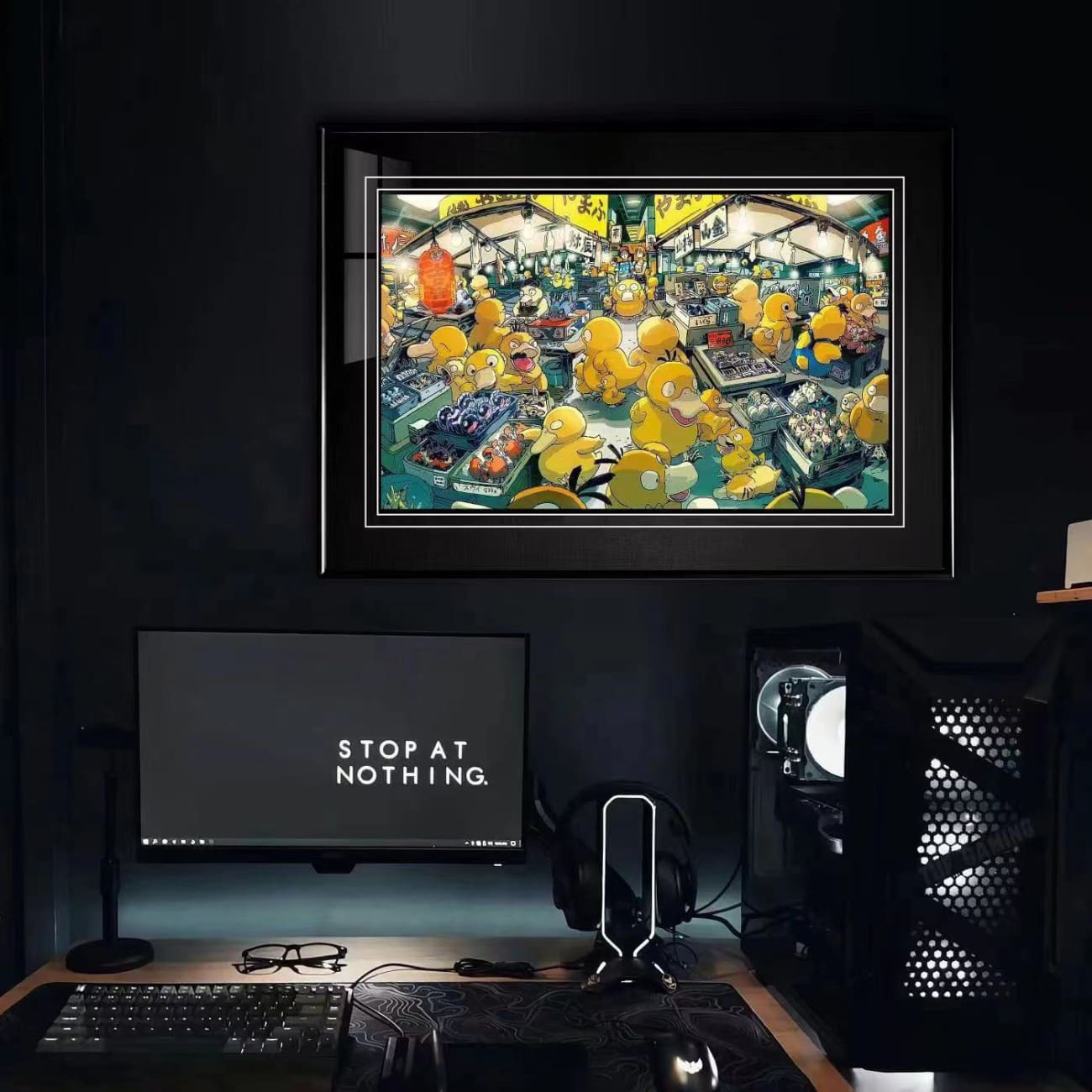 Billion Birds Studio - Psyduck Fish Market Poster Frame [38cm x 53cm]