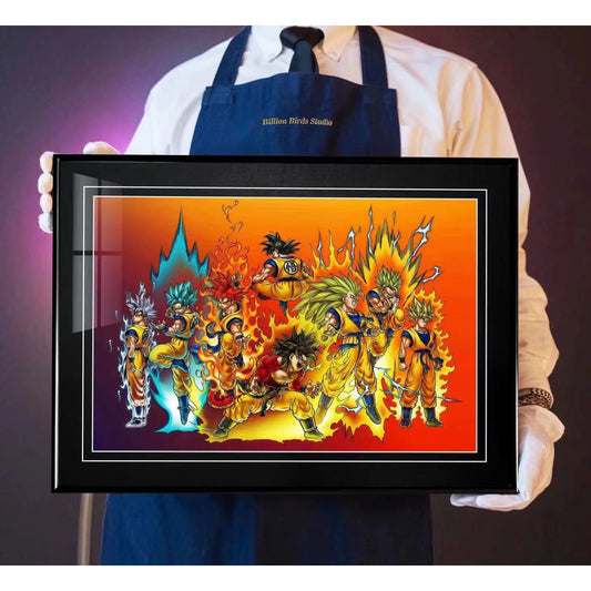 Billion Birds Studio - Son Goku Super Saiyan Poster Frame [53cm x 38cm]