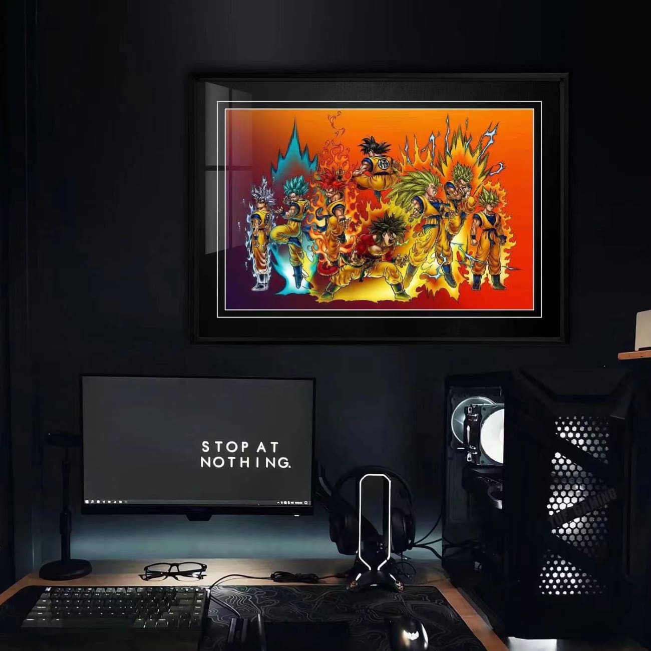 Billion Birds Studio - Son Goku Super Saiyan Poster Frame [53cm x 38cm]