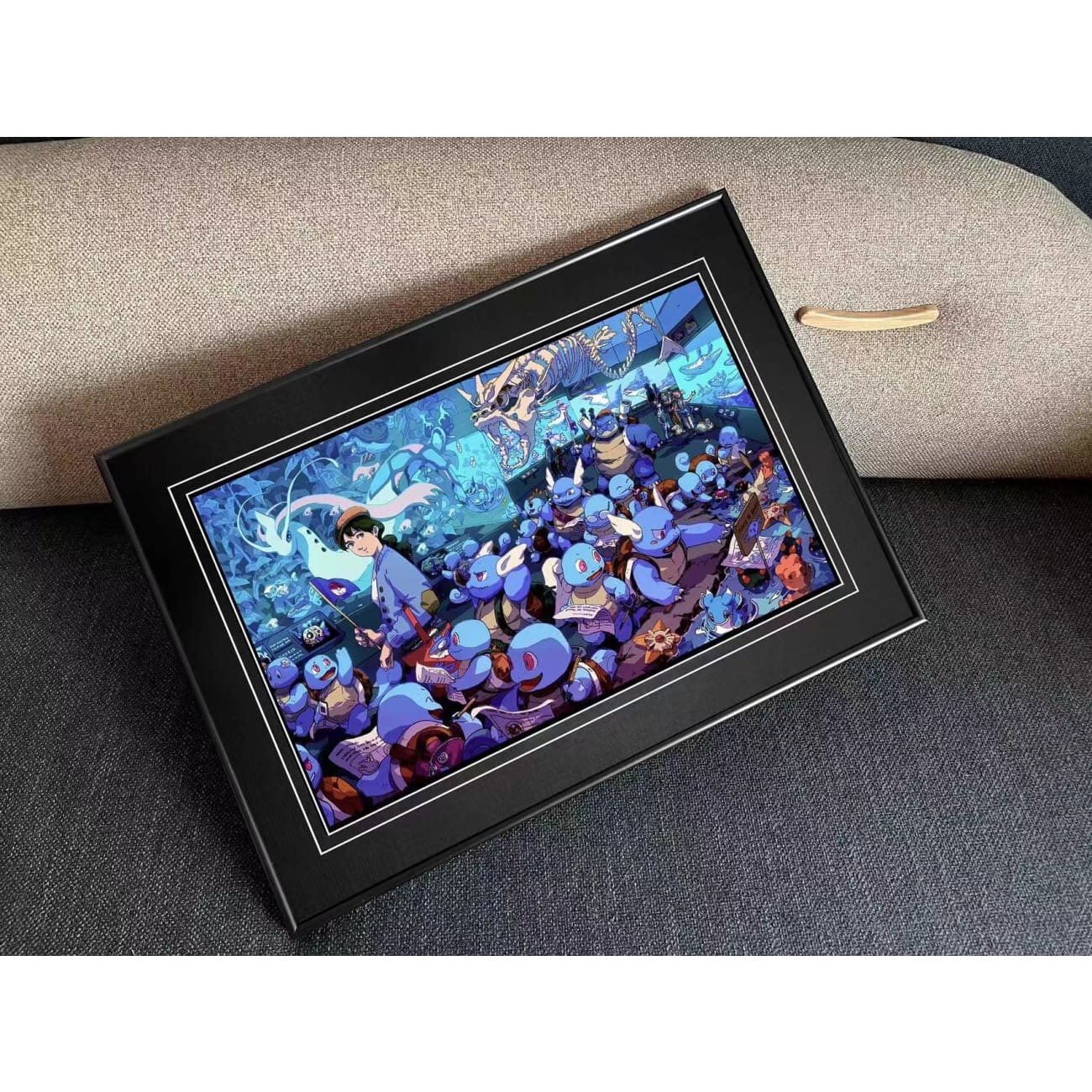 Billion Birds Studio - Squirtle, Blastoise & Gyarados Aquarium Poster Frame