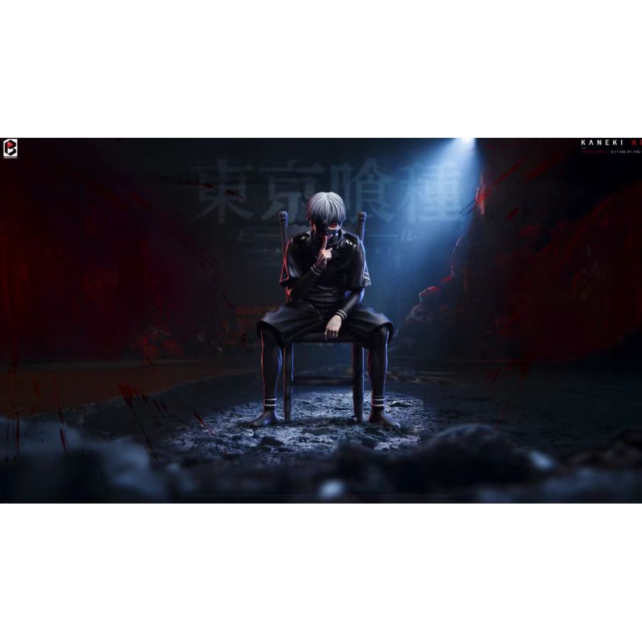Black and White Studio / BW Studio - Ken Kaneki Sitting On Chair Standard Version 2.0