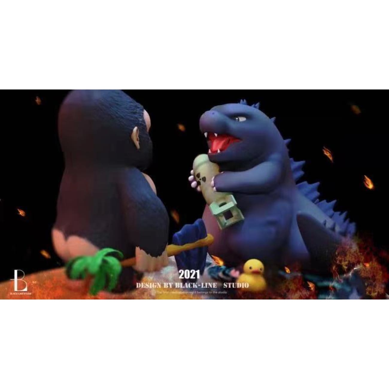 Black-Line Studio - Kingkong vs Godzilla