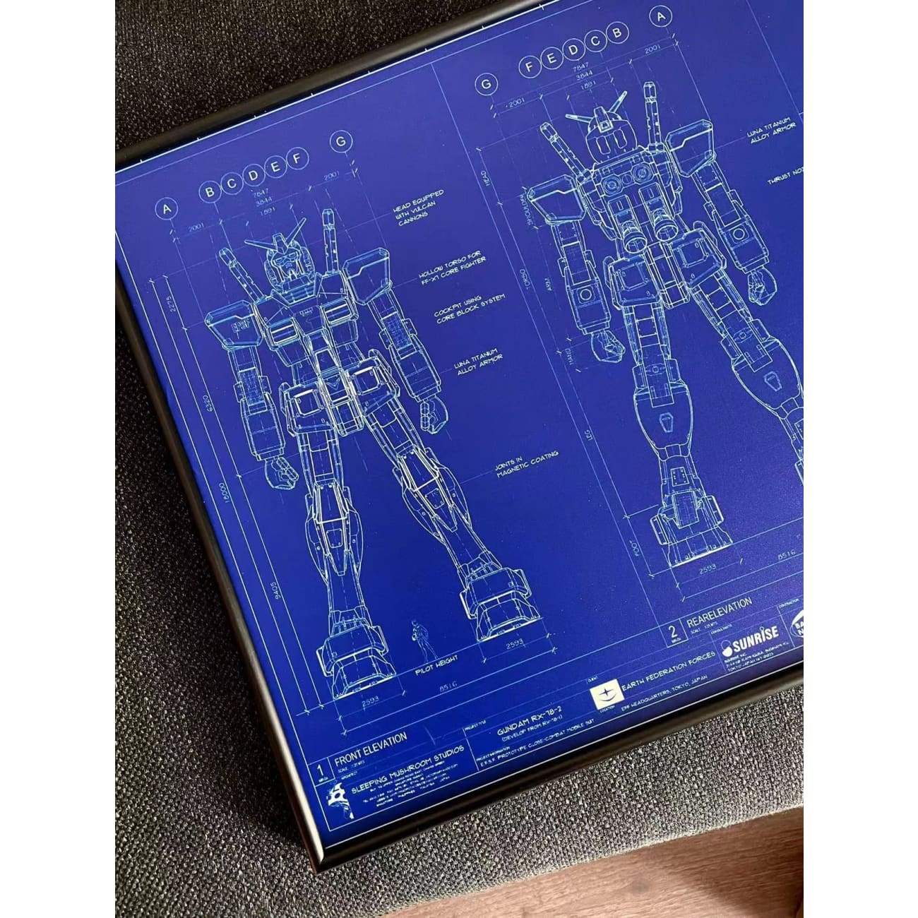 Blue print Gundam RX-78-2 Poster Frame